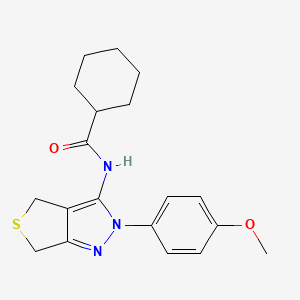 molecular formula C19H23N3O2S B2751799 N-[2-(4-methoxyphenyl)-2H,4H,6H-thieno[3,4-c]pyrazol-3-yl]cyclohexanecarboxamide CAS No. 392255-42-4