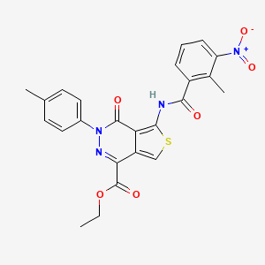 molecular formula C24H20N4O6S B2751870 ethyl 5-(2-methyl-3-nitrobenzamido)-3-(4-methylphenyl)-4-oxo-3H,4H-thieno[3,4-d]pyridazine-1-carboxylate CAS No. 851948-41-9