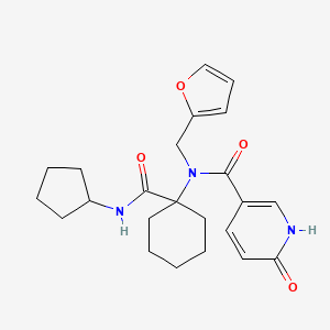 molecular formula C23H29N3O4 B2751887 N-(1-(cyclopentylcarbamoyl)cyclohexyl)-N-(furan-2-ylmethyl)-6-oxo-1,6-dihydropyridine-3-carboxamide CAS No. 764712-64-3