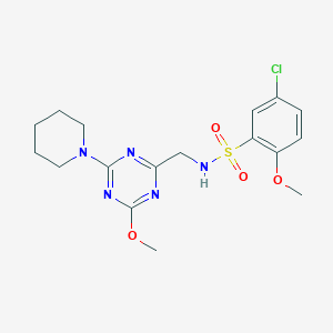 5-chloro-2-methoxy-N-((4-methoxy-6-(piperidin-1-yl)-1,3,5-triazin-2-yl)methyl)benzenesulfonamide