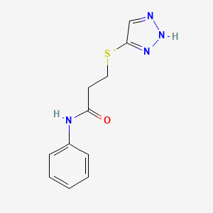 molecular formula C11H12N4OS B2751952 N-phenyl-3-(1H-1,2,3-triazol-4-ylsulfanyl)propanamide CAS No. 1313854-10-2