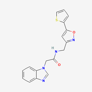 2-(1H-benzo[d]imidazol-1-yl)-N-((5-(thiophen-2-yl)isoxazol-3-yl)methyl)acetamide