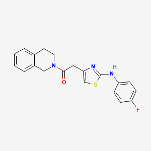 1-(3,4-dihydroisoquinolin-2(1H)-yl)-2-(2-((4-fluorophenyl)amino)thiazol-4-yl)ethanone