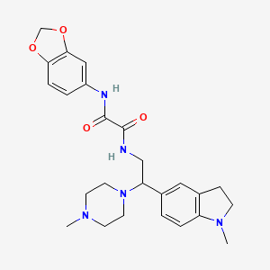 N1-(benzo[d][1,3]dioxol-5-yl)-N2-(2-(1-methylindolin-5-yl)-2-(4-methylpiperazin-1-yl)ethyl)oxalamide