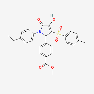 molecular formula C27H25NO6S B2751995 methyl 4-[1-(4-ethylphenyl)-4-hydroxy-3-(4-methylbenzenesulfonyl)-5-oxo-2,5-dihydro-1H-pyrrol-2-yl]benzoate CAS No. 1357845-55-6