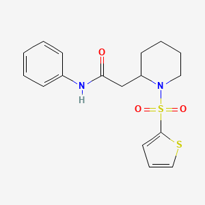 molecular formula C17H20N2O3S2 B2752005 N-phenyl-2-[1-(thiophene-2-sulfonyl)piperidin-2-yl]acetamide CAS No. 1105222-99-8