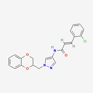 (E)-3-(2-chlorophenyl)-N-(1-((2,3-dihydrobenzo[b][1,4]dioxin-2-yl)methyl)-1H-pyrazol-4-yl)acrylamide