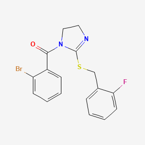 (2-bromophenyl)(2-((2-fluorobenzyl)thio)-4,5-dihydro-1H-imidazol-1-yl)methanone