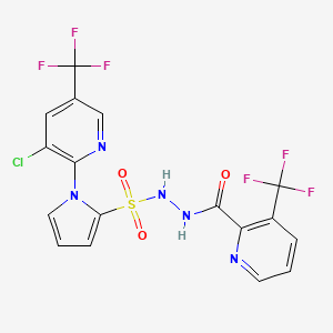 molecular formula C17H10ClF6N5O3S B2752021 N'-({1-[3-chloro-5-(trifluoromethyl)pyridin-2-yl]-1H-pyrrol-2-yl}sulfonyl)-3-(trifluoromethyl)pyridine-2-carbohydrazide CAS No. 1092346-42-3
