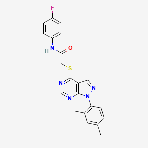2-[1-(2,4-dimethylphenyl)pyrazolo[3,4-d]pyrimidin-4-yl]sulfanyl-N-(4-fluorophenyl)acetamide