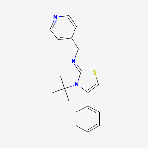 N-[3-(tert-butyl)-4-phenyl-1,3-thiazol-2(3H)-yliden](4-pyridinyl)methanamine