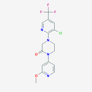 4-[3-Chloro-5-(trifluoromethyl)pyridin-2-yl]-1-(2-methoxypyridin-4-yl)piperazin-2-one