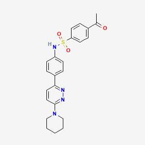 molecular formula C23H24N4O3S B2752089 4-acetyl-N-{4-[6-(piperidin-1-yl)pyridazin-3-yl]phenyl}benzene-1-sulfonamide CAS No. 946318-64-5