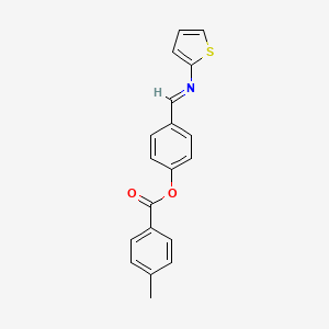 molecular formula C19H15NO2S B2752095 4-[(1E)-[(thiophen-2-yl)imino]methyl]phenyl 4-methylbenzoate CAS No. 331460-63-0
