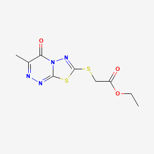 Ethyl 2-[(3-methyl-4-oxo-[1,3,4]thiadiazolo[2,3-c][1,2,4]triazin-7-yl)sulfanyl]acetate