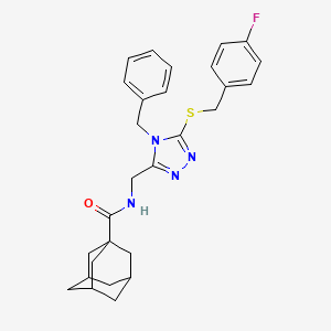 molecular formula C28H31FN4OS B2752106 N-[(4-benzyl-5-{[(4-fluorophenyl)methyl]sulfanyl}-4H-1,2,4-triazol-3-yl)methyl]adamantane-1-carboxamide CAS No. 477303-65-4