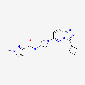 molecular formula C18H22N8O B2752109 N-[1-(3-Cyclobutyl-[1,2,4]triazolo[4,3-b]pyridazin-6-yl)azetidin-3-yl]-N,1-dimethylpyrazole-3-carboxamide CAS No. 2380060-55-7