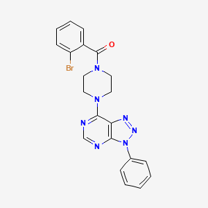 molecular formula C21H18BrN7O B2752112 (2-bromophenyl)(4-(3-phenyl-3H-[1,2,3]triazolo[4,5-d]pyrimidin-7-yl)piperazin-1-yl)methanone CAS No. 920405-48-7