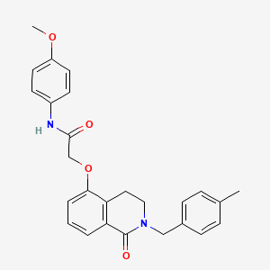 molecular formula C26H26N2O4 B2752114 N-(4-methoxyphenyl)-2-({2-[(4-methylphenyl)methyl]-1-oxo-1,2,3,4-tetrahydroisoquinolin-5-yl}oxy)acetamide CAS No. 850906-28-4