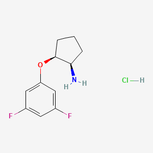molecular formula C11H14ClF2NO B2752120 Rac-(1R,2S)-2-(3,5-difluorophenoxy)cyclopentan-1-amine hydrochloride CAS No. 1807920-18-8