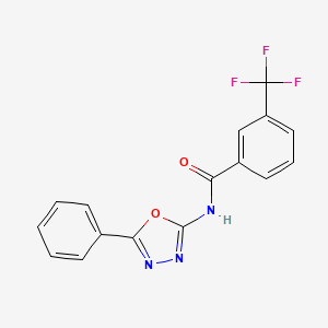 molecular formula C16H10F3N3O2 B2752129 N-(5-phenyl-1,3,4-oxadiazol-2-yl)-3-(trifluoromethyl)benzamide 