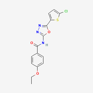 molecular formula C15H12ClN3O3S B2752139 N-[5-(5-chlorothiophen-2-yl)-1,3,4-oxadiazol-2-yl]-4-ethoxybenzamide CAS No. 921150-37-0