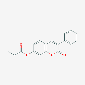 molecular formula C18H14O4 B2752142 2-oxo-3-phenyl-2H-chromen-7-yl propanoate CAS No. 869080-09-1