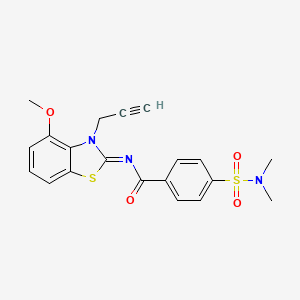 molecular formula C20H19N3O4S2 B2752236 4-(dimethylsulfamoyl)-N-[(2Z)-4-methoxy-3-(prop-2-yn-1-yl)-2,3-dihydro-1,3-benzothiazol-2-ylidene]benzamide CAS No. 868377-42-8