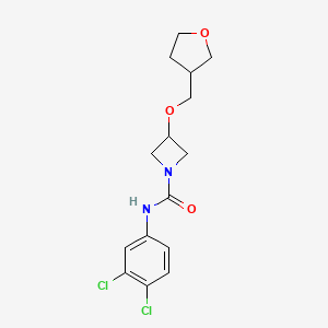 molecular formula C15H18Cl2N2O3 B2752264 N-(3,4-dichlorophenyl)-3-[(oxolan-3-yl)methoxy]azetidine-1-carboxamide CAS No. 2320577-16-8
