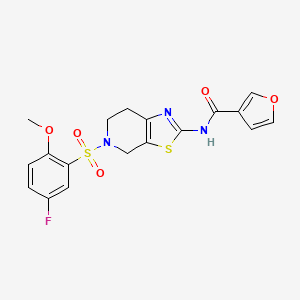 N-(5-((5-fluoro-2-methoxyphenyl)sulfonyl)-4,5,6,7-tetrahydrothiazolo[5,4-c]pyridin-2-yl)furan-3-carboxamide