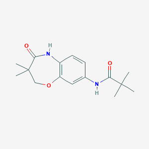 molecular formula C16H22N2O3 B2752283 N-(3,3-dimethyl-4-oxo-2,3,4,5-tetrahydro-1,5-benzoxazepin-8-yl)-2,2-dimethylpropanamide CAS No. 921835-09-8