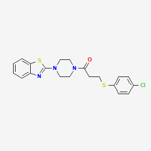 2-(4-{3-[(4-Chlorophenyl)thio]propanoyl}piperazin-1-yl)-1,3-benzothiazole