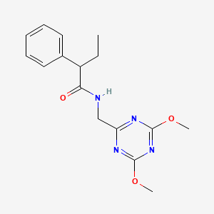 molecular formula C16H20N4O3 B2752301 N-[(4,6-dimethoxy-1,3,5-triazin-2-yl)methyl]-2-phenylbutanamide CAS No. 2034521-14-5