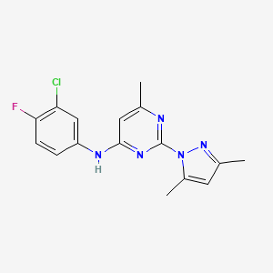 molecular formula C16H15ClFN5 B2752311 KCa2 channel modulator 1 