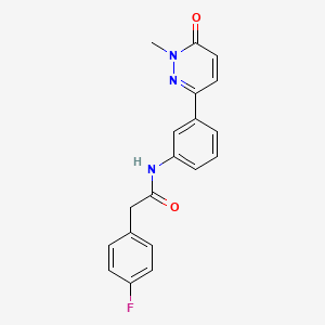 2-(4-fluorophenyl)-N-(3-(1-methyl-6-oxo-1,6-dihydropyridazin-3-yl)phenyl)acetamide