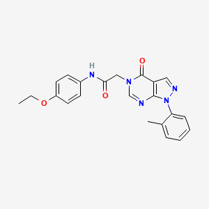 molecular formula C22H21N5O3 B2752331 N-(4-ethoxyphenyl)-2-[1-(2-methylphenyl)-4-oxo-1H,4H,5H-pyrazolo[3,4-d]pyrimidin-5-yl]acetamide CAS No. 895010-14-7