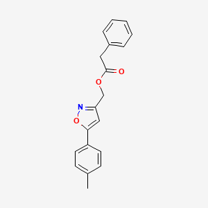 molecular formula C19H17NO3 B2752382 [5-(4-methylphenyl)-1,2-oxazol-3-yl]methyl 2-phenylacetate CAS No. 953015-61-7