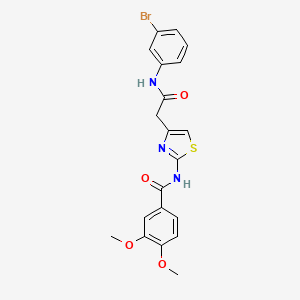 molecular formula C20H18BrN3O4S B2752392 N-(4-{[(3-bromophenyl)carbamoyl]methyl}-1,3-thiazol-2-yl)-3,4-dimethoxybenzamide CAS No. 1005295-01-1