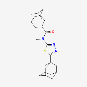 molecular formula C24H33N3OS B2752422 N-[5-(adamantan-1-yl)-1,3,4-thiadiazol-2-yl]-N-methyladamantane-1-carboxamide CAS No. 392320-96-6