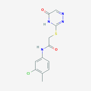 molecular formula C12H11ClN4O2S B2752434 N-(3-chloro-4-methylphenyl)-2-[(5-oxo-4,5-dihydro-1,2,4-triazin-3-yl)sulfanyl]acetamide CAS No. 872629-46-4