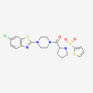 (4-(6-Chlorobenzo[d]thiazol-2-yl)piperazin-1-yl)(1-(thiophen-2-ylsulfonyl)pyrrolidin-2-yl)methanone
