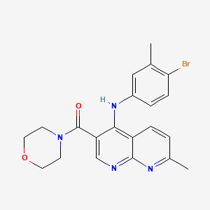 molecular formula C21H21BrN4O2 B2752437 N-(4-bromo-3-methylphenyl)-7-methyl-3-(morpholine-4-carbonyl)-1,8-naphthyridin-4-amine CAS No. 1251623-45-6
