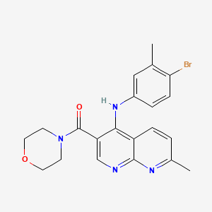 (4-((4-Bromo-3-methylphenyl)amino)-7-methyl-1,8-naphthyridin-3-yl)(morpholino)methanone