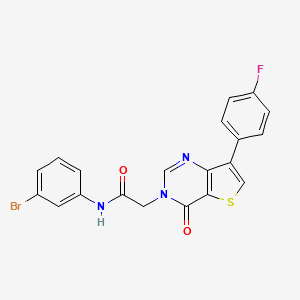 molecular formula C20H13BrFN3O2S B2752441 N-(3-bromophenyl)-2-[7-(4-fluorophenyl)-4-oxothieno[3,2-d]pyrimidin-3(4H)-yl]acetamide CAS No. 1207037-29-3