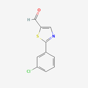 molecular formula C10H6ClNOS B2752449 2-(3-Chlorophenyl)-1,3-thiazole-5-carbaldehyde CAS No. 1206974-69-7