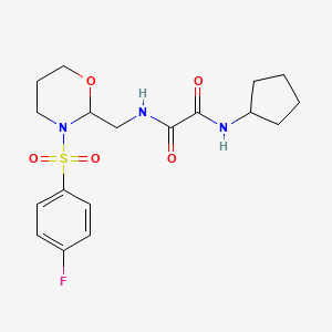 N1-cyclopentyl-N2-((3-((4-fluorophenyl)sulfonyl)-1,3-oxazinan-2-yl)methyl)oxalamide
