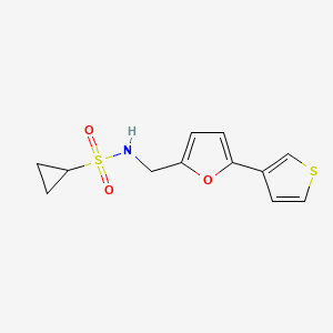 N-((5-(thiophen-3-yl)furan-2-yl)methyl)cyclopropanesulfonamide