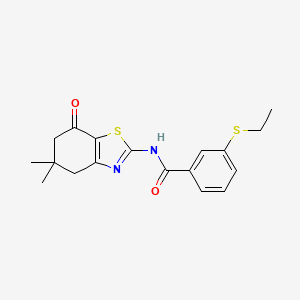 molecular formula C18H20N2O2S2 B2752458 N-(5,5-dimethyl-7-oxo-4,5,6,7-tetrahydro-1,3-benzothiazol-2-yl)-3-(ethylsulfanyl)benzamide CAS No. 898422-98-5