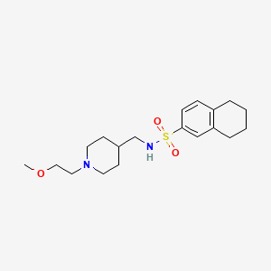 molecular formula C19H30N2O3S B2752462 N-((1-(2-methoxyethyl)piperidin-4-yl)methyl)-5,6,7,8-tetrahydronaphthalene-2-sulfonamide CAS No. 953258-88-3