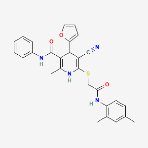 5-cyano-6-({2-[(2,4-dimethylphenyl)amino]-2-oxoethyl}sulfanyl)-4-(furan-2-yl)-2-methyl-N-phenyl-1,4-dihydropyridine-3-carboxamide